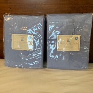 Pottery Barn Kids Brushed Blue Twill Curtains - 2 Panels
